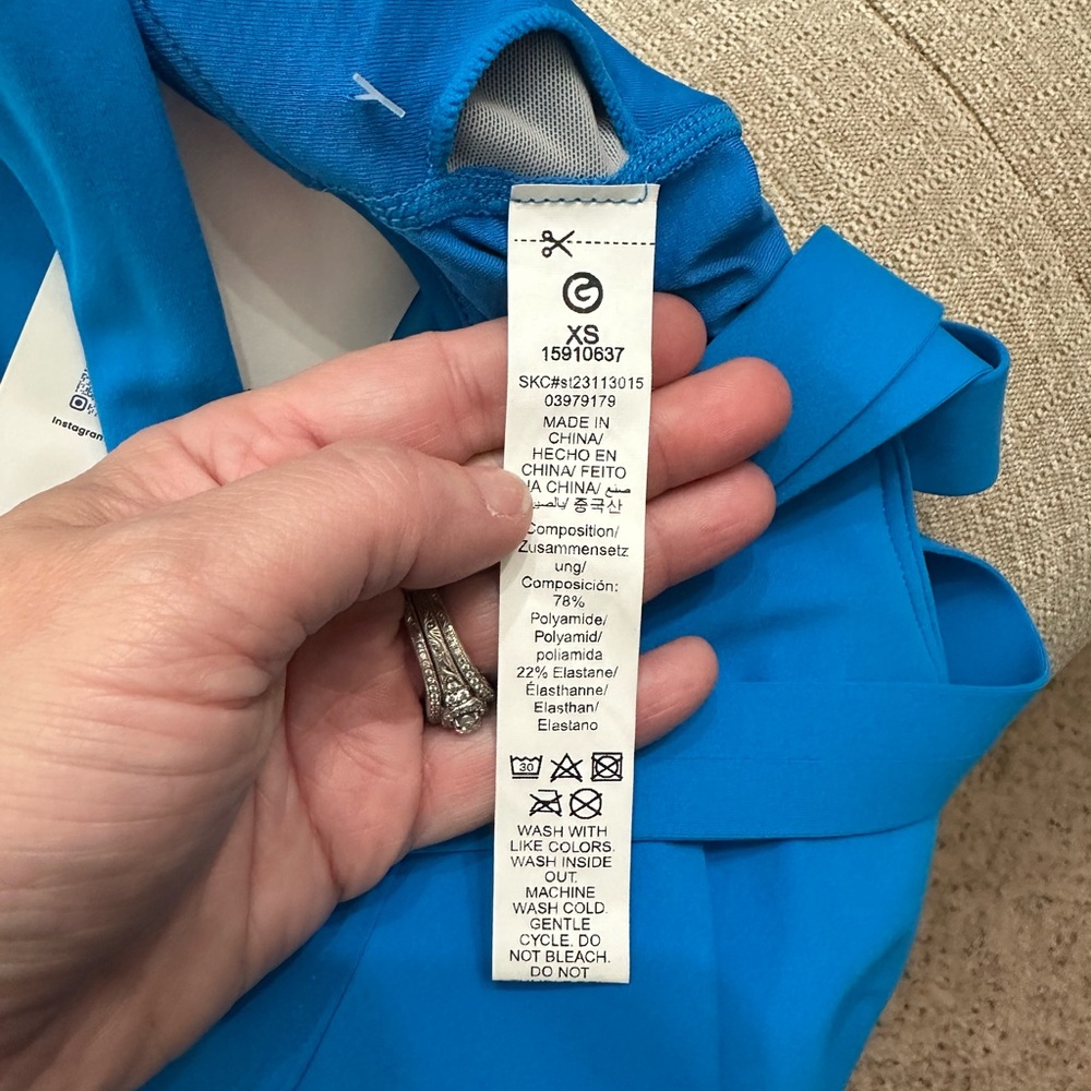 Women’s Blue Racerback A-Line Dress - Picture 5 of 6